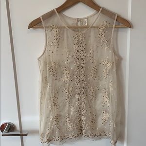 Willow sleeveless top w/embroidery & beading